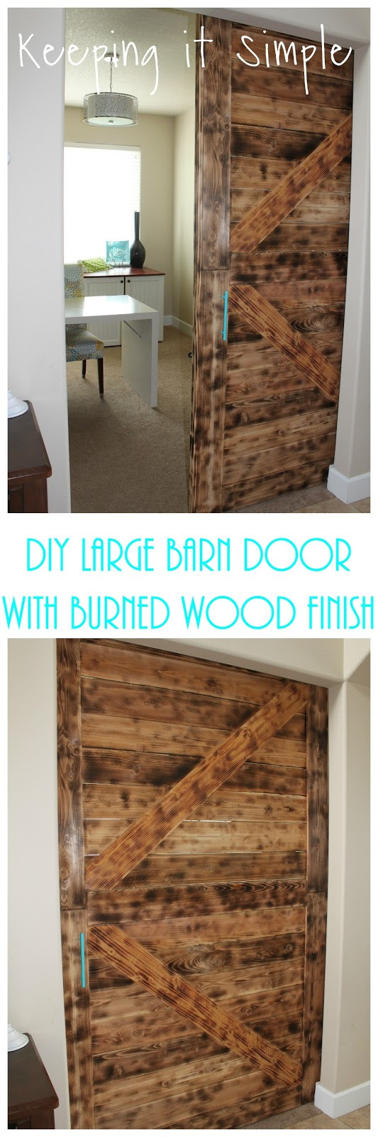 Burnt Wood Finish DIY
 DIY Barn Door with Burned Wood Finish Perfect for