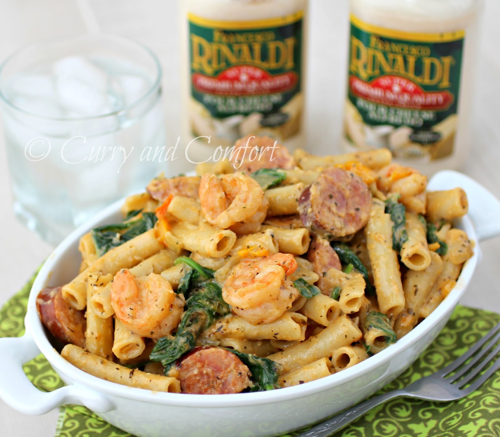 Cajun Shrimp And Andouille Pasta
 Kitchen Simmer Ziti with Shrimp and Andouille Sausage in