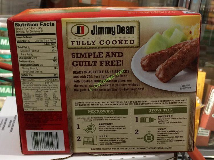 Calories In Turkey Sausage
 Jimmy Dean Turkey Sausage Links 48 Count Package