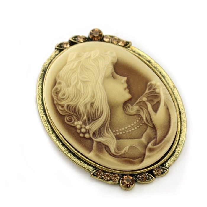Cameo Brooches
 Antique Vintage Style Brown CAMEO Brooch Pin Pendant