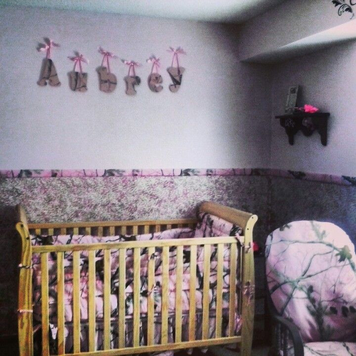 Camo Baby Decor
 Pink realtree camo Baby girl Bedroom Nursery
