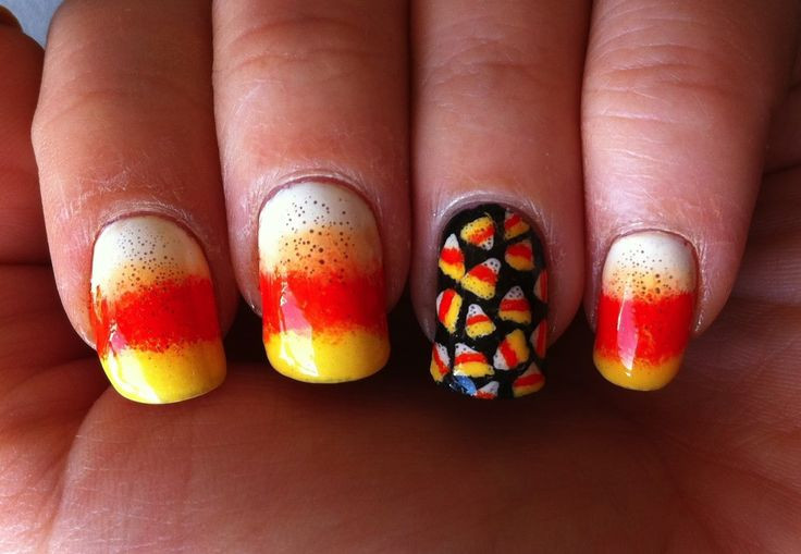 1. Candy Corn Nail Art Designs for Halloween - wide 7