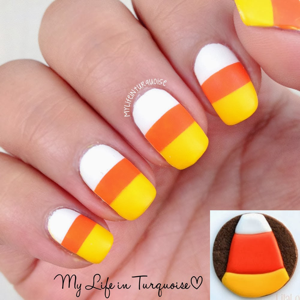 Candy Corn Nail Designs
 My Life in Turquoise Halloween Nail Art Candy Corn