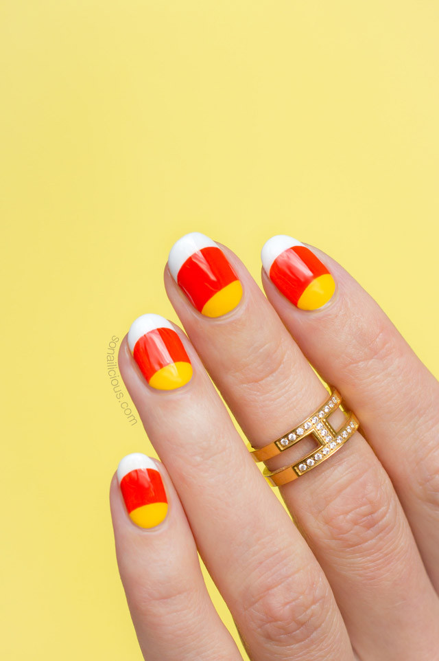 Candy Corn Nail Designs
 Candy Corn Nails For Halloween Tutorial