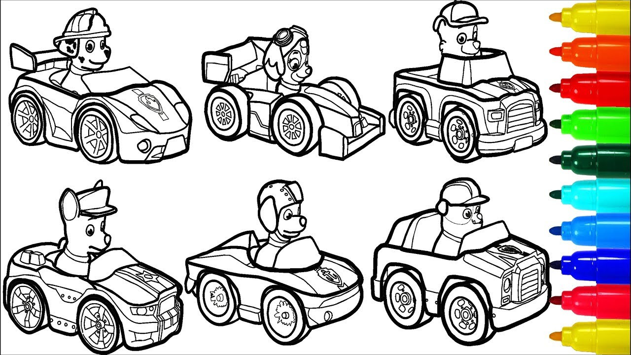 Car Coloring Pages For Kids
 PAW PATROL By Cars Coloring Pages
