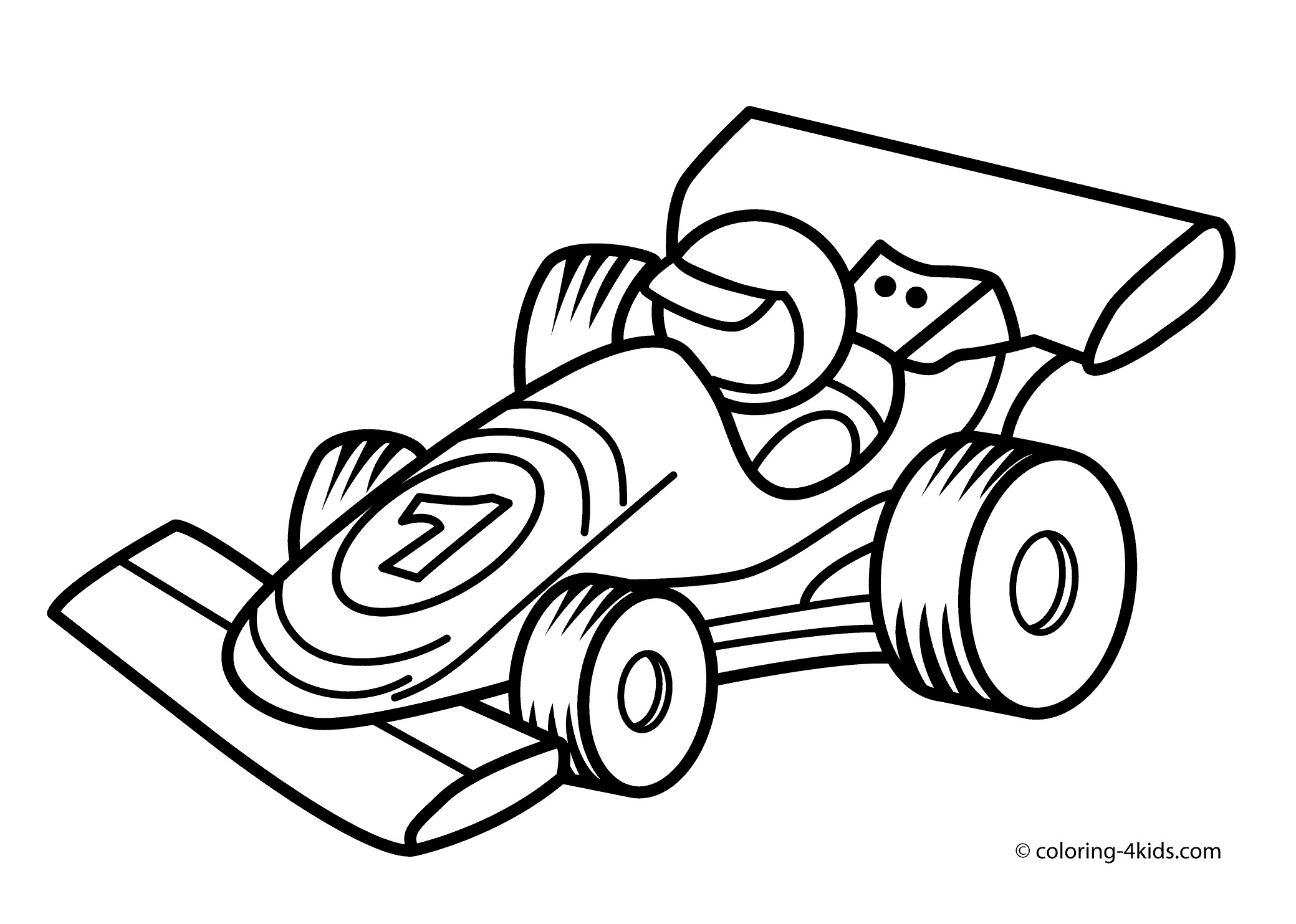 Car Coloring Pages For Kids
 Racing car transportation coloring pages for kids