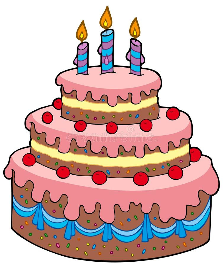 Cartoon Birthday Cakes
 Big cartoon birthday cake stock vector Illustration of