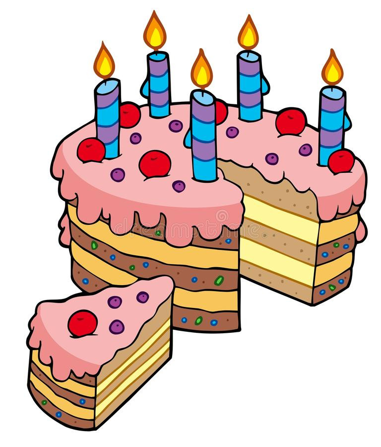Cartoon Birthday Cakes
 Cartoon Sliced Birthday Cake Stock Vector Illustration