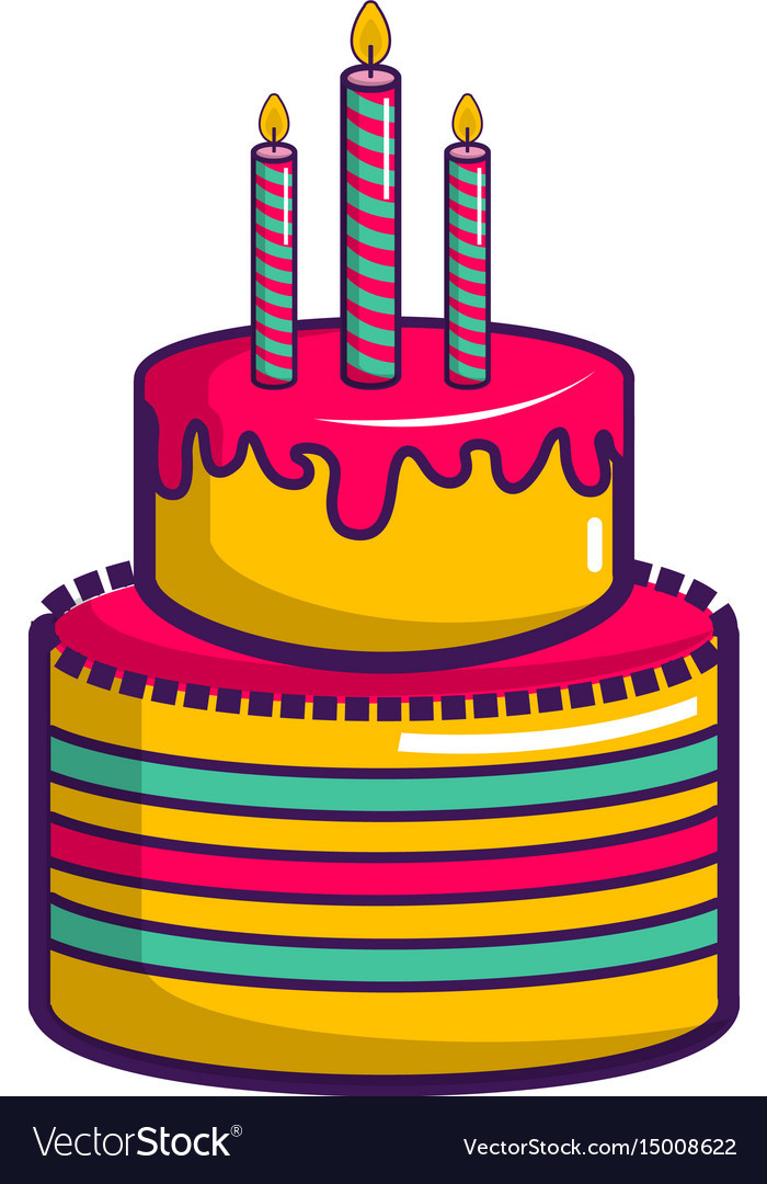 Cartoon Birthday Cakes
 Colorful birthday cake icon cartoon style Vector Image