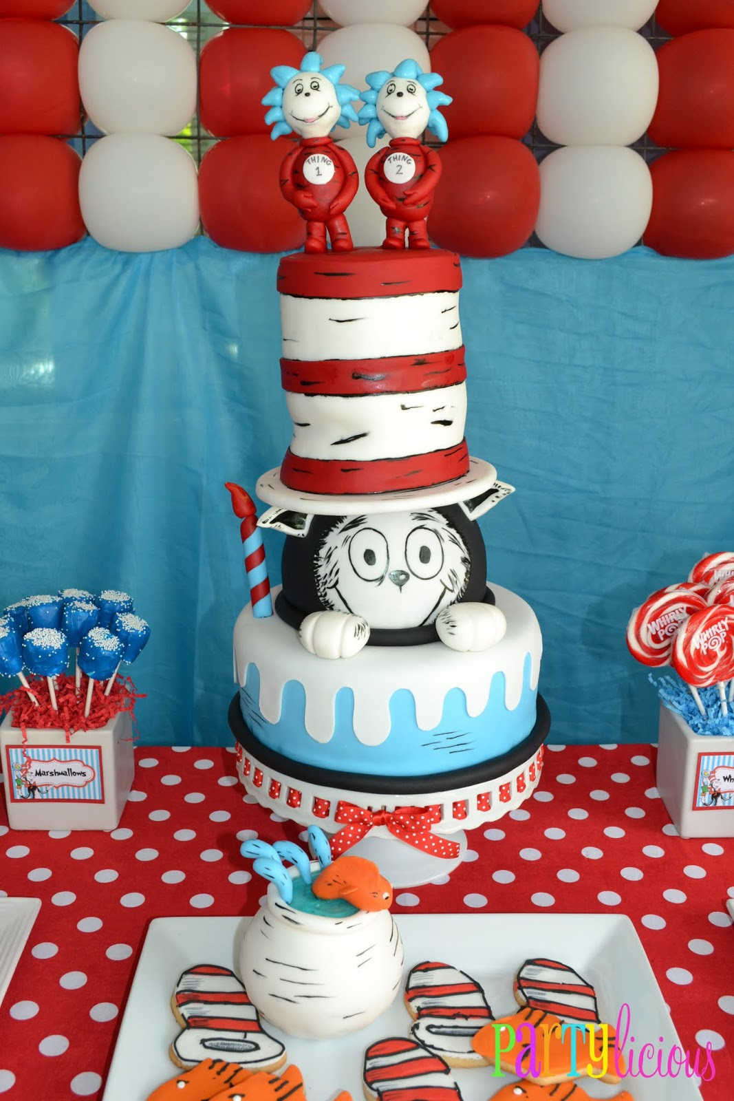 Cat In The Hat Birthday Decorations
 Partylicious Events PR The Cat in the Hat 1st Birthday