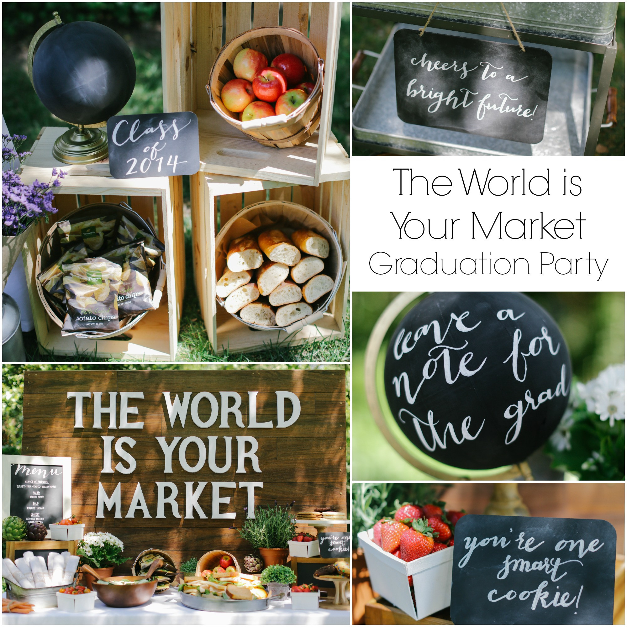 Catering Ideas For Graduation Party party The World is Your Market Graduation Party Ideas