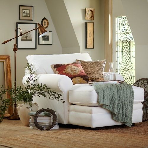 Chairs Living Room
 Wide White Chaise Lounge Modern Living Room Sofa