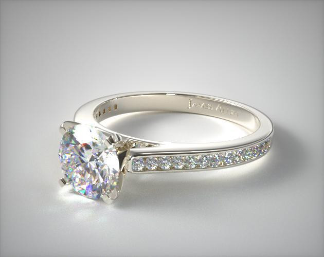 Channel Set Wedding Band
 Thin Channel Set Shaped Diamond Engagement Ring