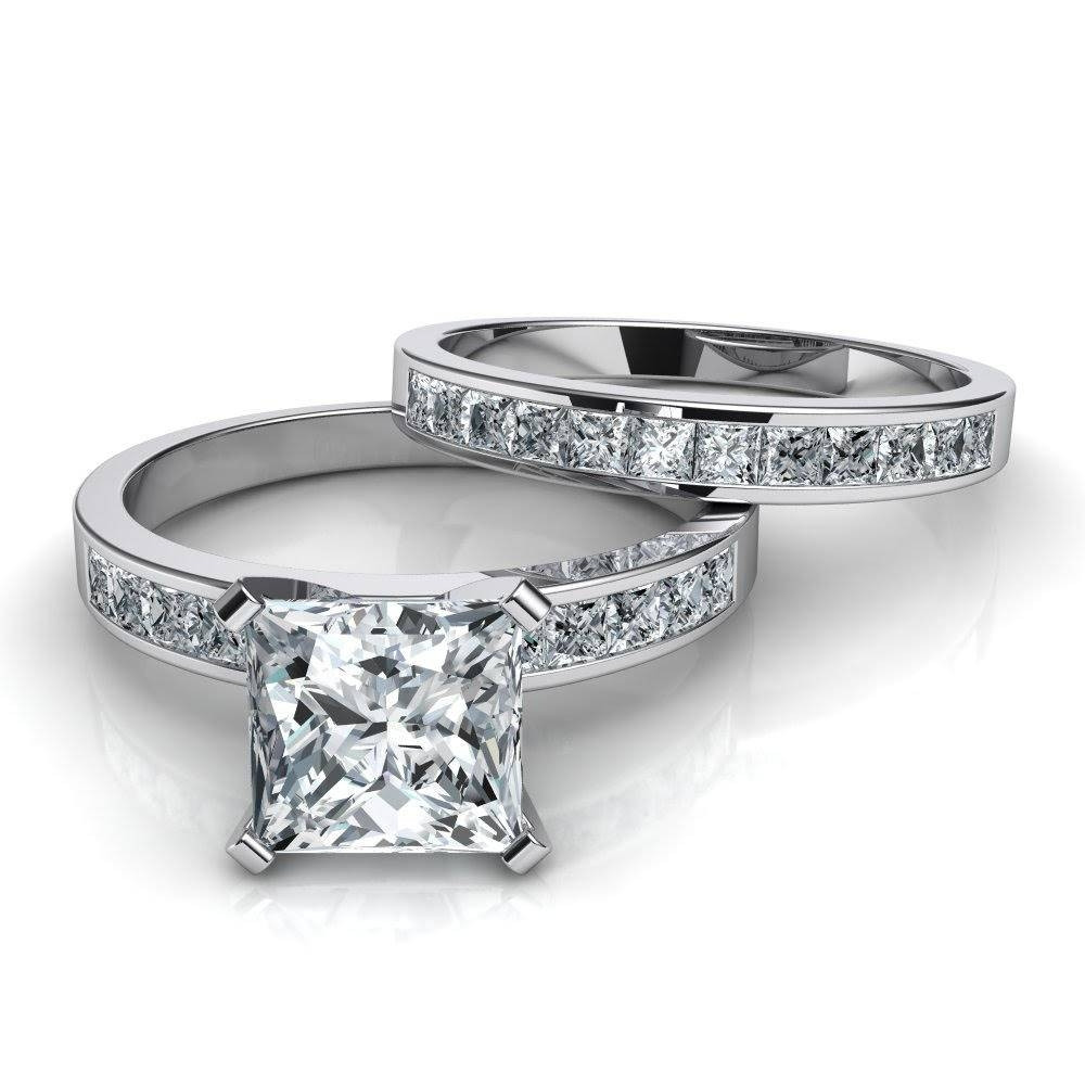 Channel Set Wedding Band
 2019 Popular Princess Cut Diamond Wedding Rings Sets