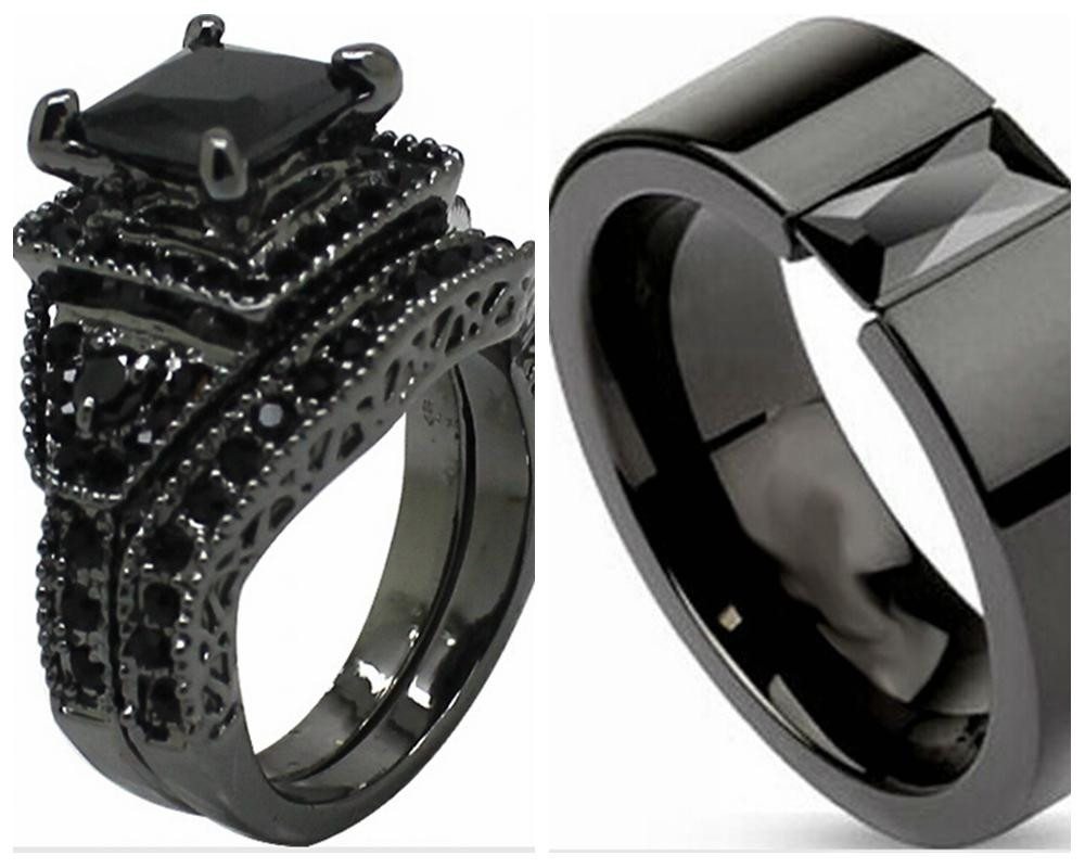 Cheap Black Wedding Rings
 2018 Sz 5 15 Black Wedding Engagement Ring Band Set