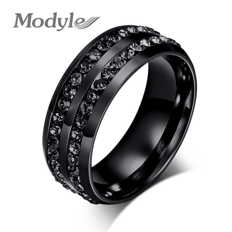 Cheap Black Wedding Rings
 Modyle 2017 New Fashion Men Rings Black Crystyal Rings