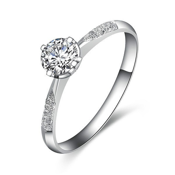 Cheap Diamond Engagement Ring
 Elegant Diamond Ring 0 50 Carat Round Cut Diamond on White
