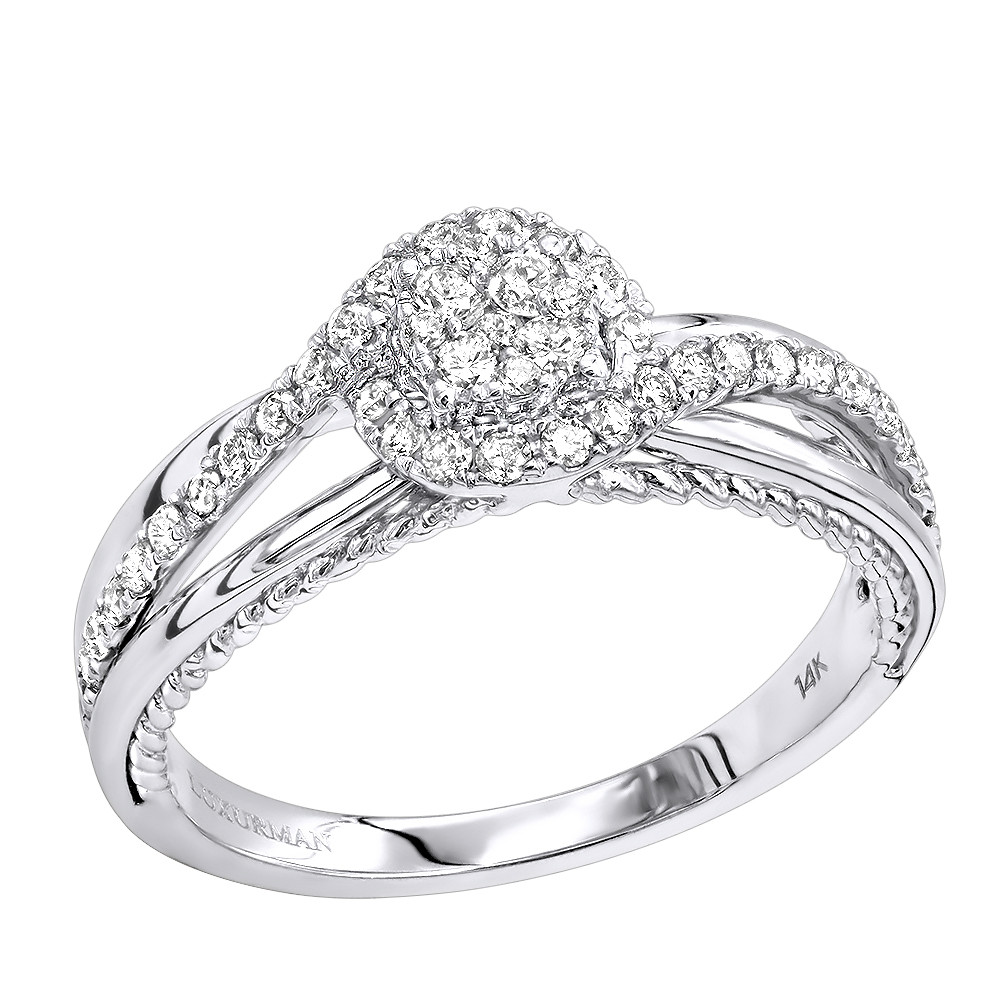 Cheap Diamond Engagement Ring
 Cheap Engagement Rings Cluster Diamond Promise Ring for