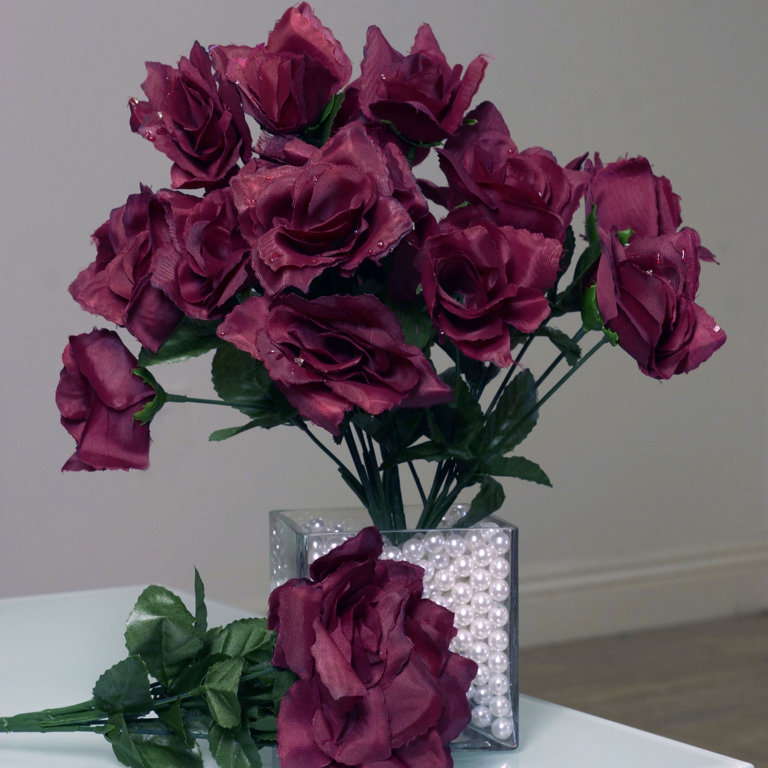 Cheap Silk Wedding Flowers
 252 OPEN ROSES Wedding Wholesale Discount SILK Flowers