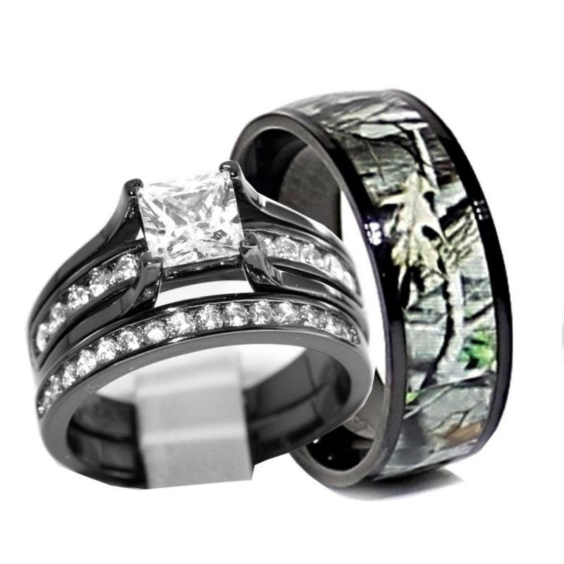 Cheap Wedding Band Sets For Him And Her
 Camo Wedding Ring Sets For Him And Her