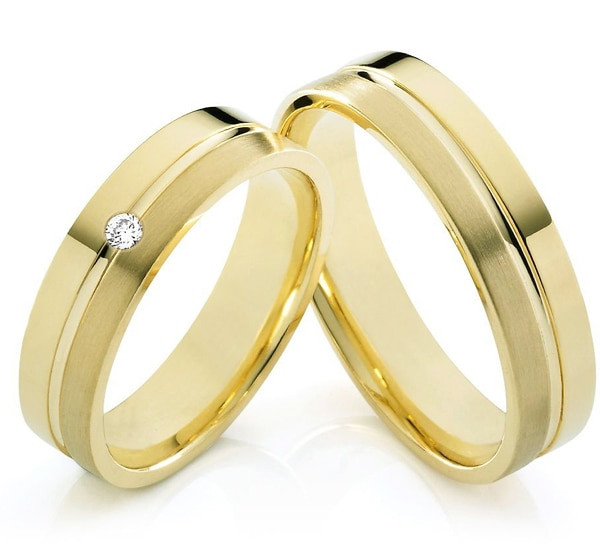 Cheap Wedding Band Sets For Him And Her
 custom tailor Jewelry yellow Gold Plating titanium