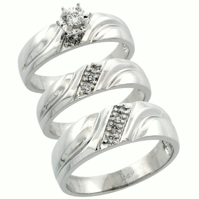 Cheap Wedding Band Sets For Him And Her
 Get Most Brilliant 3 Piece Wedding Ring Sets for