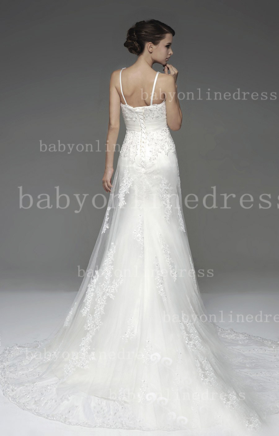 Cheap Wedding Gowns For Sale
 Very Cheap Tulle Lace Wedding Dresses for Sale 2014 Straps