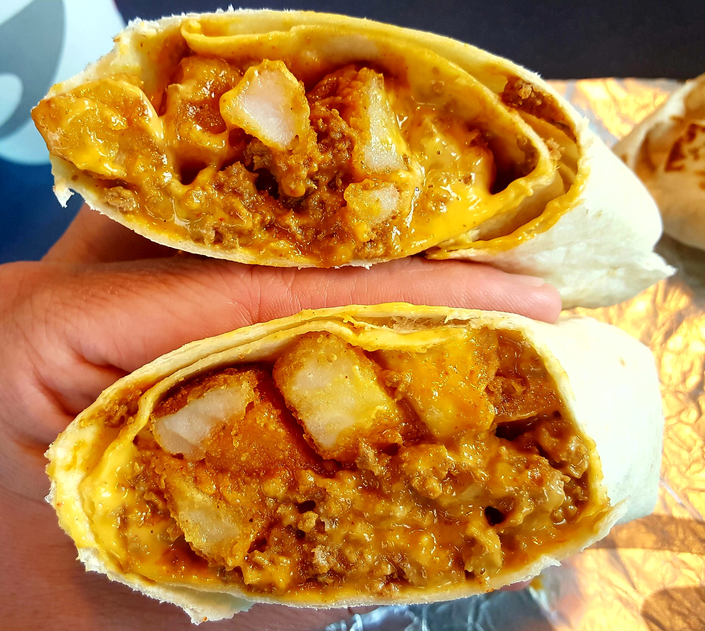 Cheesy Potato Burrito
 Taco Bell – Quesarito & Beefy Potato Burrito – Avoiding