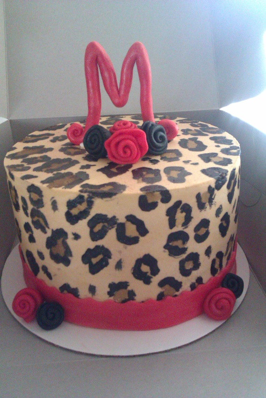 Cheetah Print Birthday Cake
 Cheetah print Red Birthday Cake
