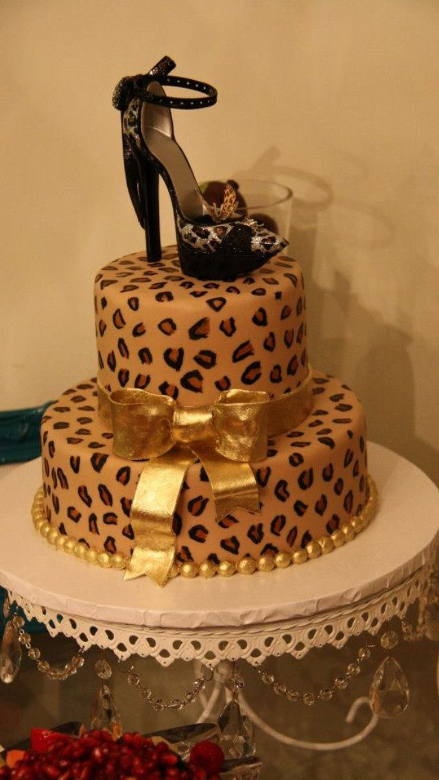 Cheetah Print Birthday Cake
 Leopard Cake