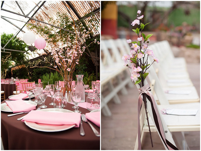 Cherry Blossom Themed Wedding
 Pink and Brown Japanese Cherry Blossom Themed Wedding