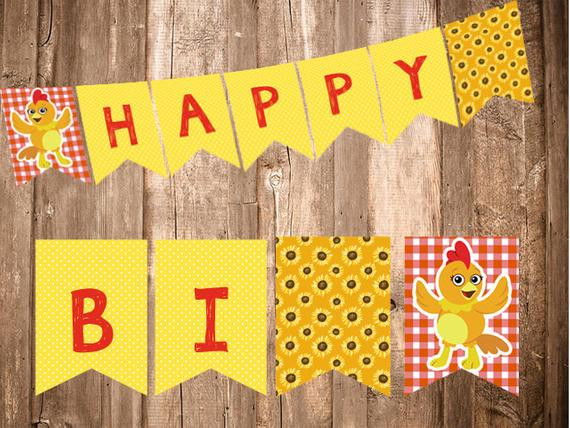 Chica Sprout Birthday Decorations
 Chica Sprout Happy Birthday Banner Printable