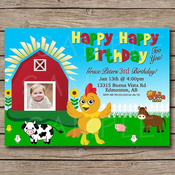 Chica Sprout Birthday Decorations
 Chica Sunny Side Up Show Birthday Invite by ToooCutePrints
