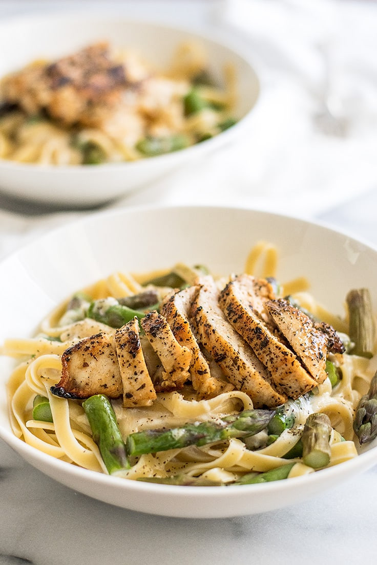 Chicken Dinner Recipes For Two
 Creamy Chicken and Asparagus Pasta Dinner for Two Baking