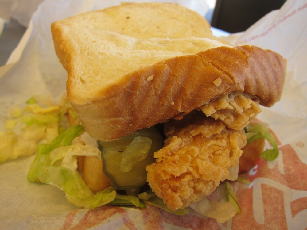 Chicken Tender Sandwiches
 Review Church s Chicken Big Tex Tender Sandwich
