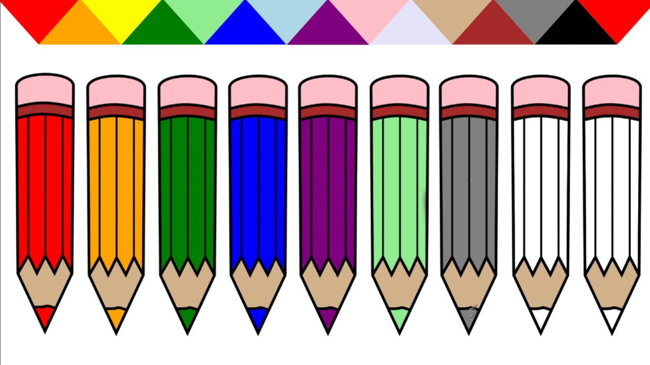 Child Coloring Clipart
 Learn Colors for Kids with Colored Pencil Coloring Pages