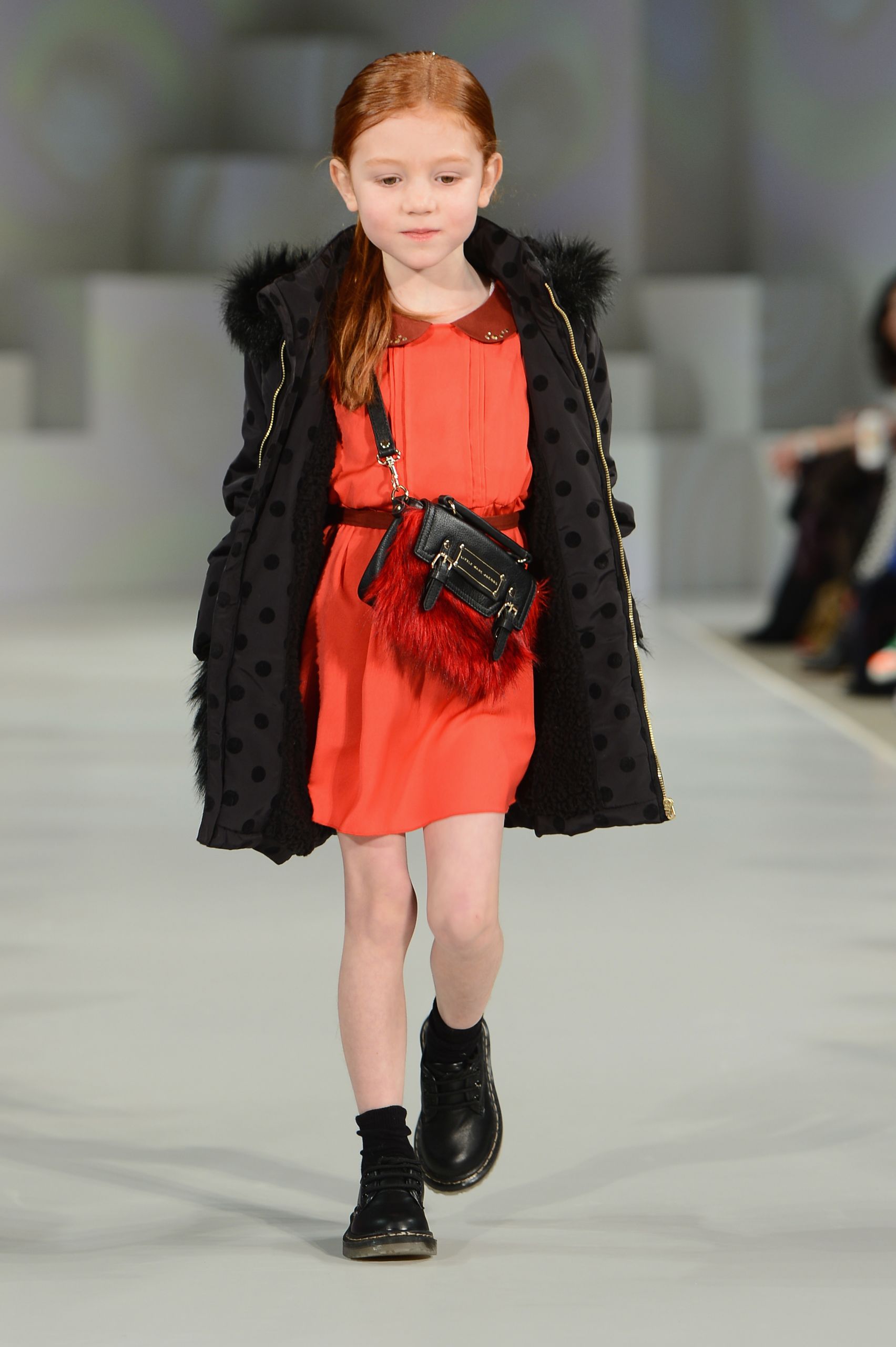 Child Fashion Model
 A model wearing Marni Look 6 AutumnWinter 13 walks the