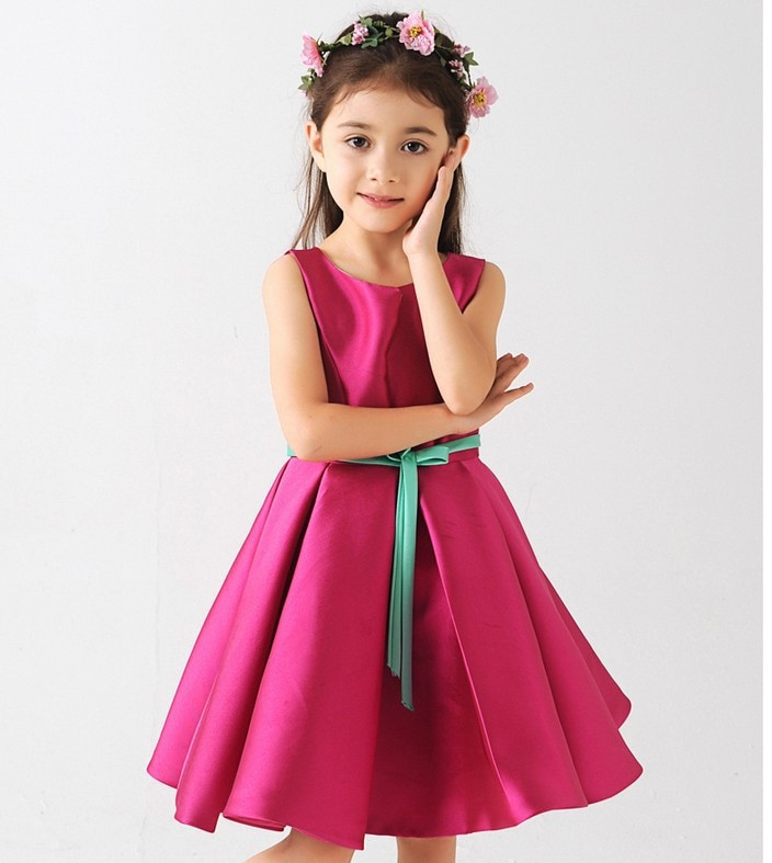 Children Party Dress
 2016 Kids Gown Design Lace Princess Dresses Children Satin