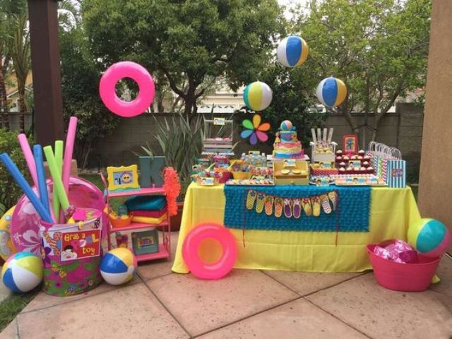 Children'S Pool Party Ideas
 23 Colorful Kid’s Pool Party Decorations Shelterness