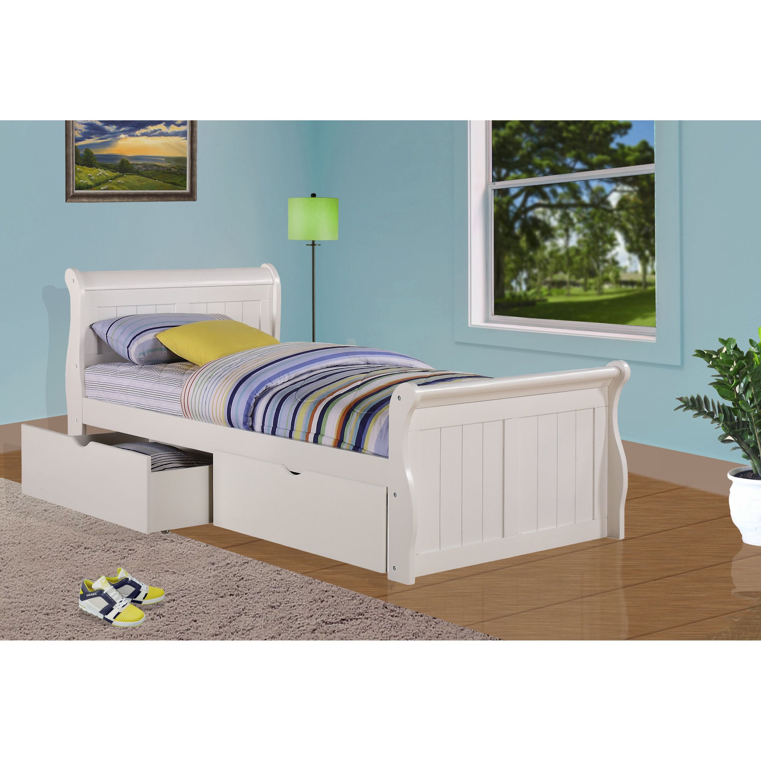 Childrens Beds With Underbed Storage
 Donco Kids Sleigh Bed with Storage & Reviews