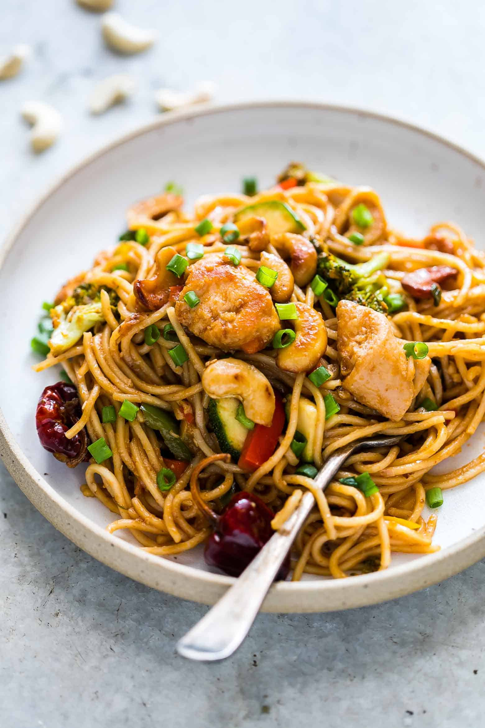 Chinese Chicken Noodles Recipes
 Chinese Cashew Chicken Noodles Stir Fry Under 30 minutes