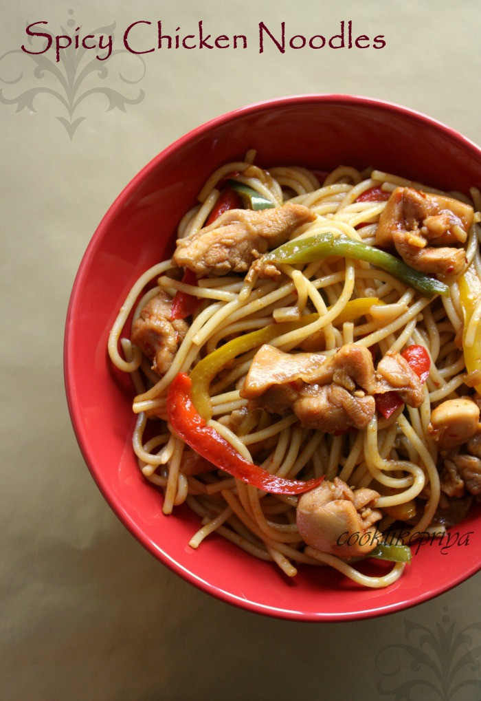 Chinese Chicken Noodles Recipes
 Cook like Priya Chinese style Chicken Spaghetti