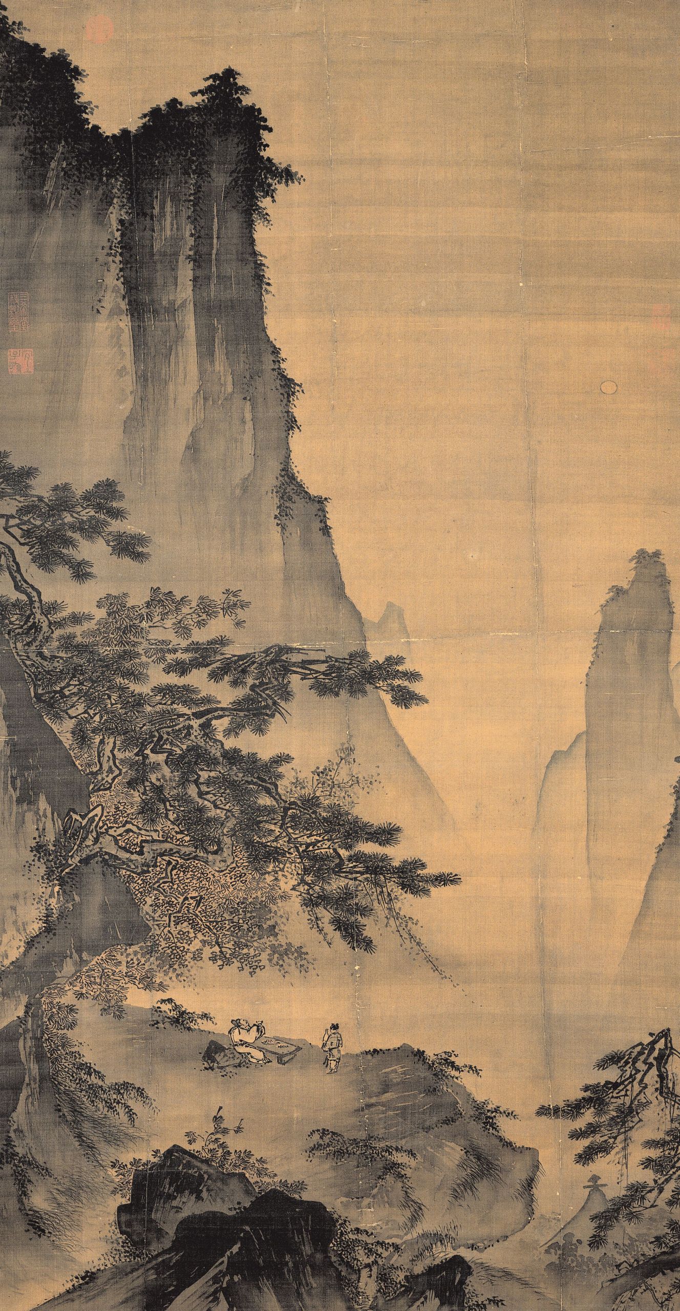 Chinese Landscape Paintings
 Facing the Moon 對月圖 Ma Yuan 馬遠 c 1160 1225 Song