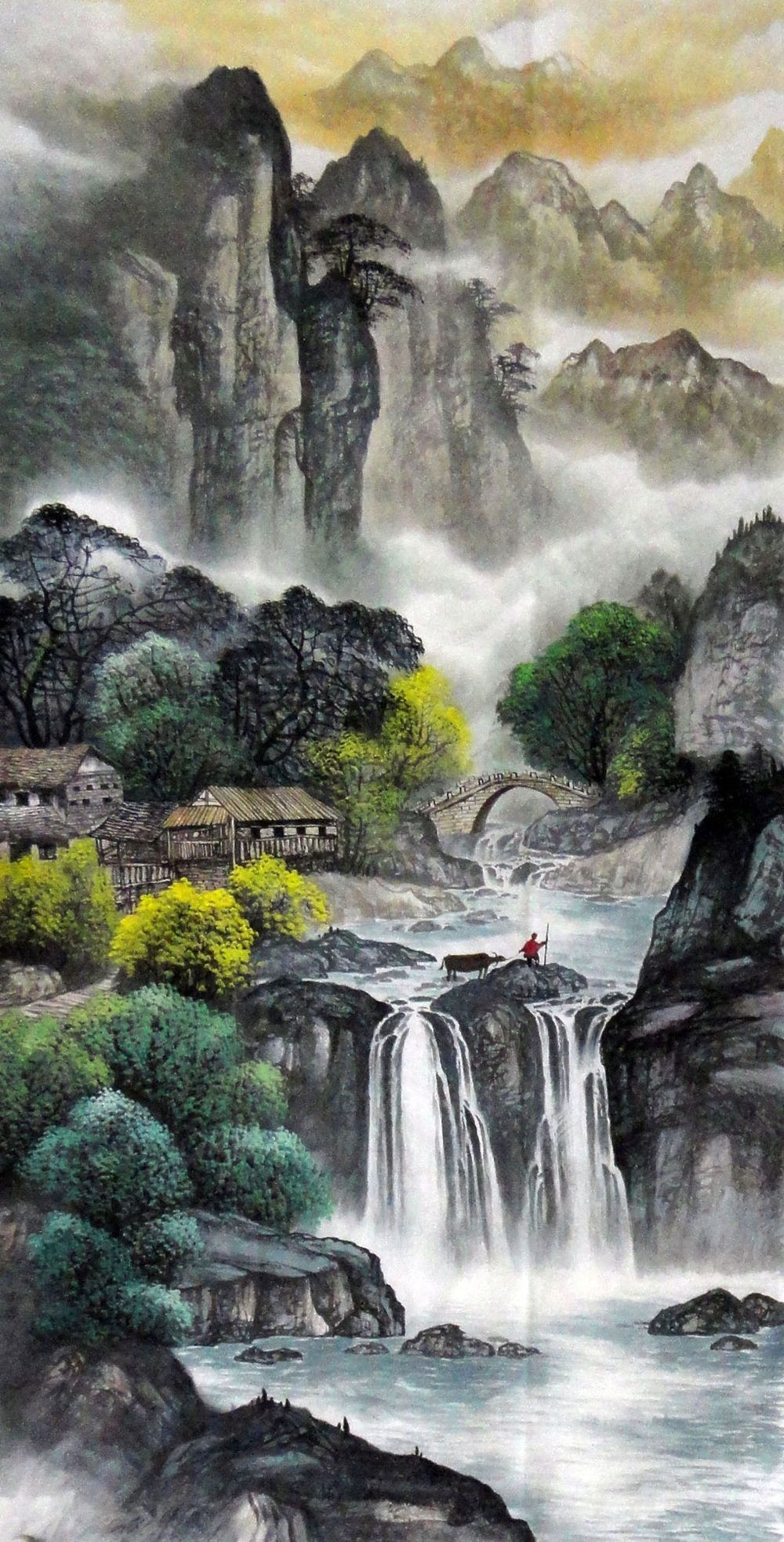 Chinese Landscape Paintings
 2019 的 Mountain painting Nature art for sale Traditional