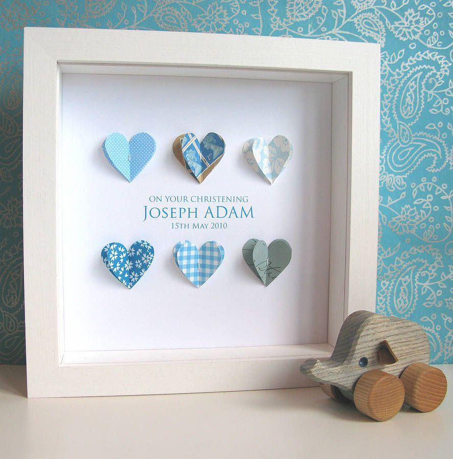 Christening Gift Ideas For Baby Boy
 Personalised Christening Paper Hearts
