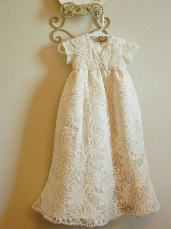 Christening Gown From Wedding Dress
 Christening Gown Baptism Gown made from your Wedding dress