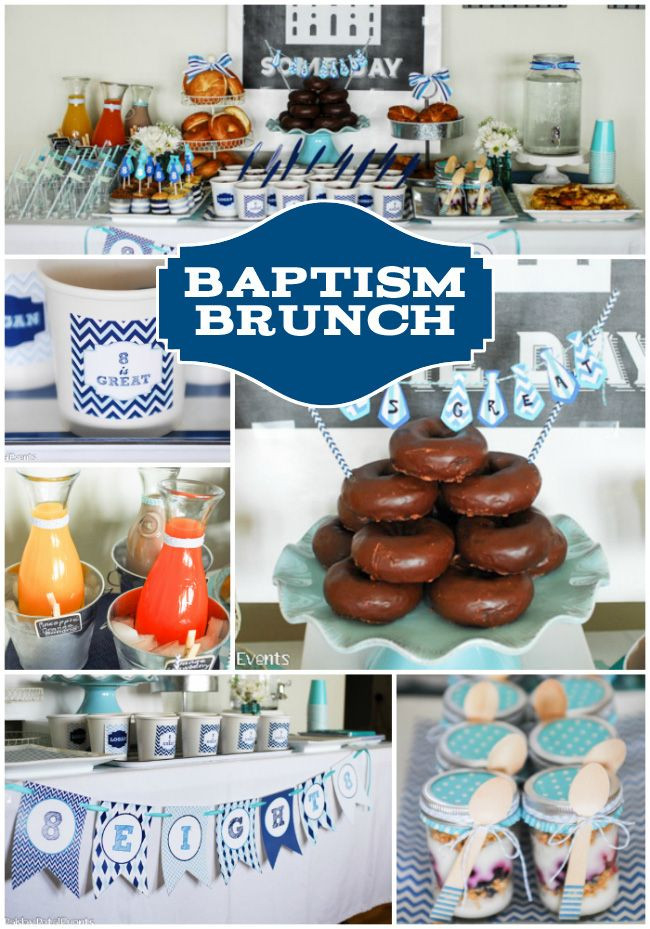 Christening Party Food Ideas
 An 8 is Great Baptism Brunch using a blue and aqua color