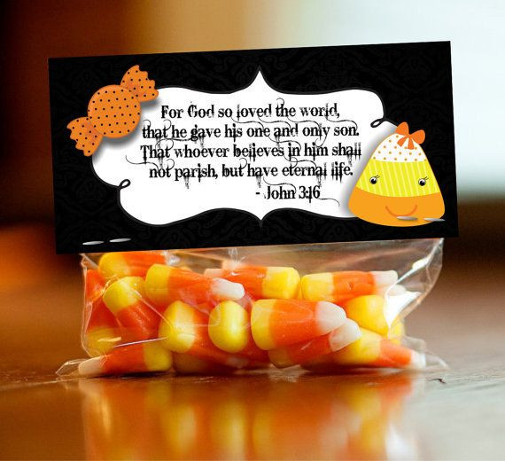 Christian Halloween Party Ideas
 Halloween Treat Bag Topper Label Tag Christian by