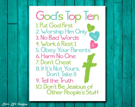 Christian Quotes For Kids
 Christian Wall Art Ten mandments Bible by