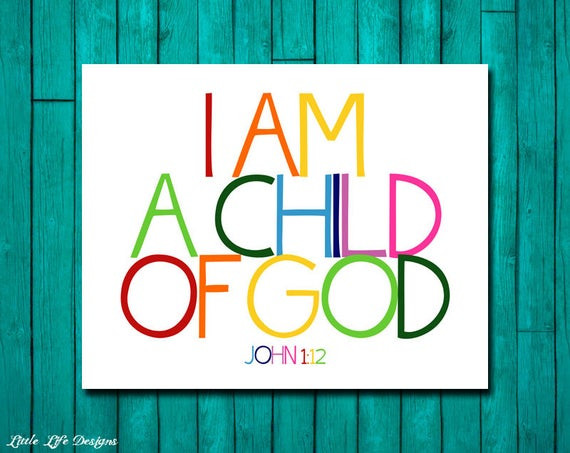 Christian Quotes For Kids
 Christian Wall Art Children s Room Decor I am a child of